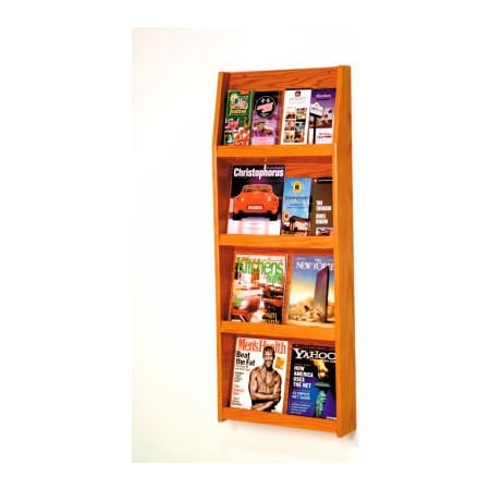 Wooden Mallet 8 Magazine/16 Brochure Wall Display - Medium Oak LD49-16MO